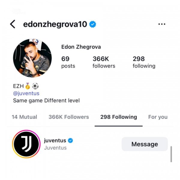 Hãy đến với bát sớm! Gergrova và Openda đã theo dõi Juventus trên phương tiện truyền thông xã hội